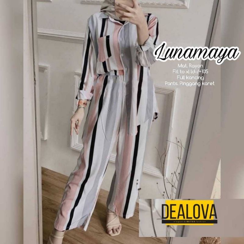 piyama set - setelan wanita daily set rayon Ld 100 - 110