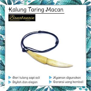 Unik Kalung bandul taring macan tulang sapi kalung etnik pria Diskon
