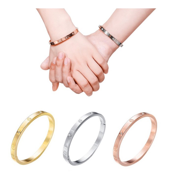 Gelang Wanita MIX Bangle Bracelet Korea Fashion Titanium Alloy Perhiasan Gaya Gadis Korean Diamond