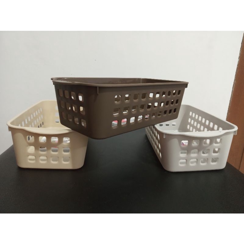 Keranjang segi serbaguna plastik/Bianca basket plastik BK-182 ASVITA