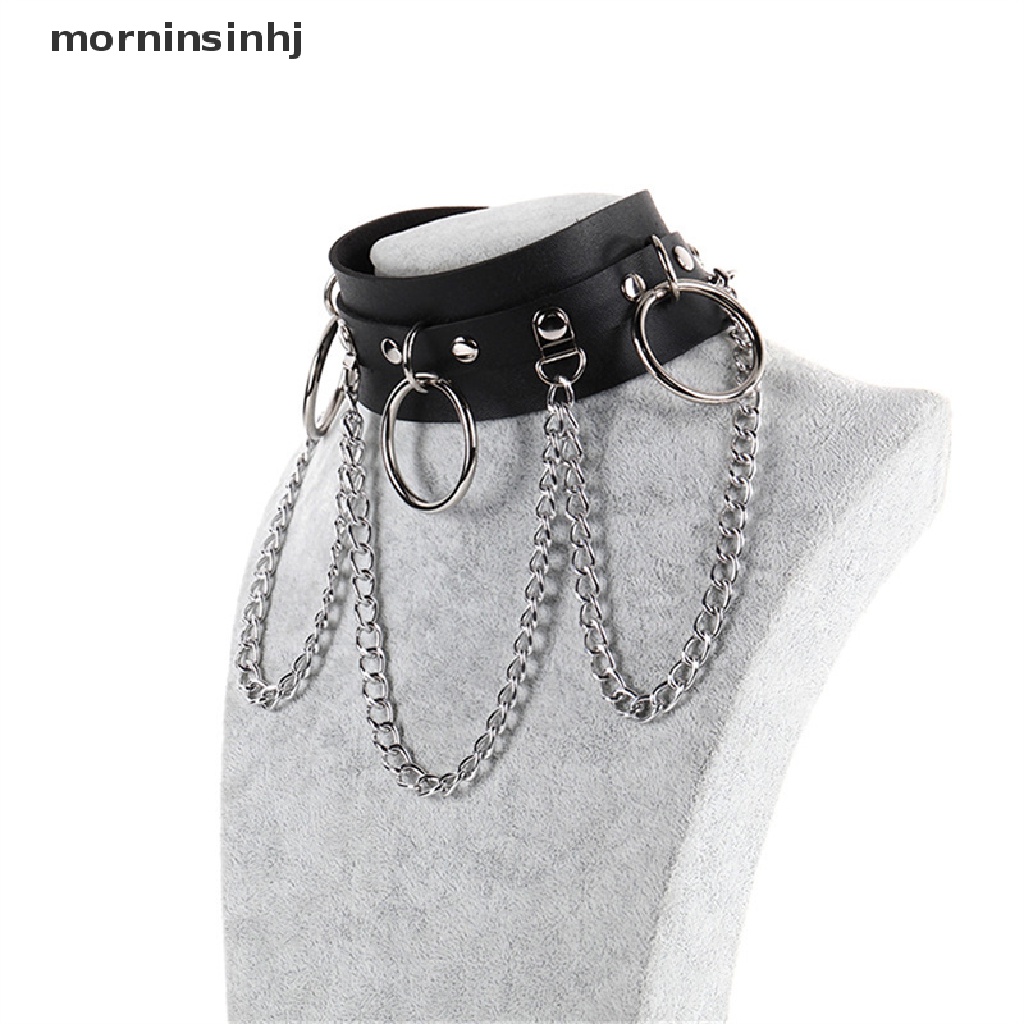 Mor Kalung Choker Punk Gothic Flexible Adjustable Bahan Kulit Pu Untuk Wanita