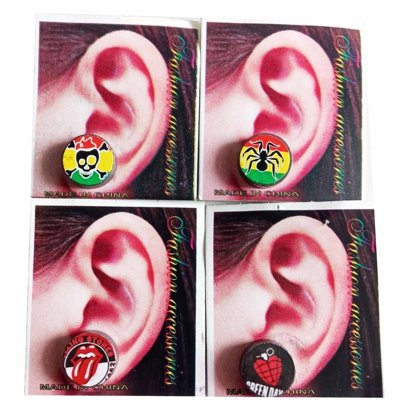 Isi 12 pcs (1 lusin) Anting Magnet Bulat 10 mm Gambar