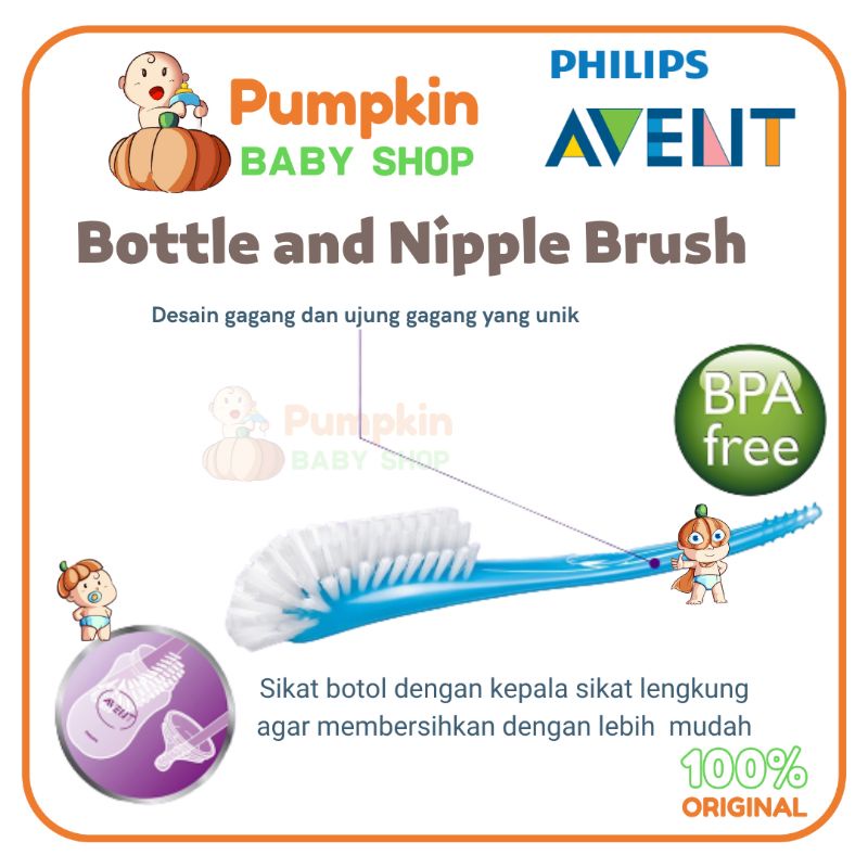 Philips Avent Bottle and Nipple Brush / Avent Sikat Botol Susu