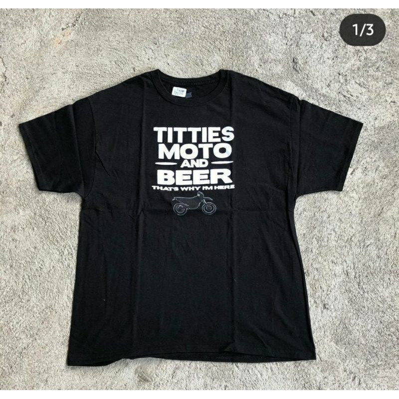 KAOS VINTAGE TITTIES MOTO & BEER SECOND