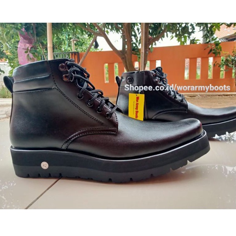 Sepatu PDH  POLRI  SECURITY DISHUB ASN type model P21TLR dob Sol Tebal  3-5cm P2022