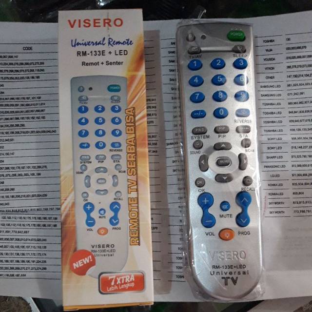 (GRATIS BoubleWarp) Remote TV Universal RM-133E+Senter, tabung, flat, LCD dan LED