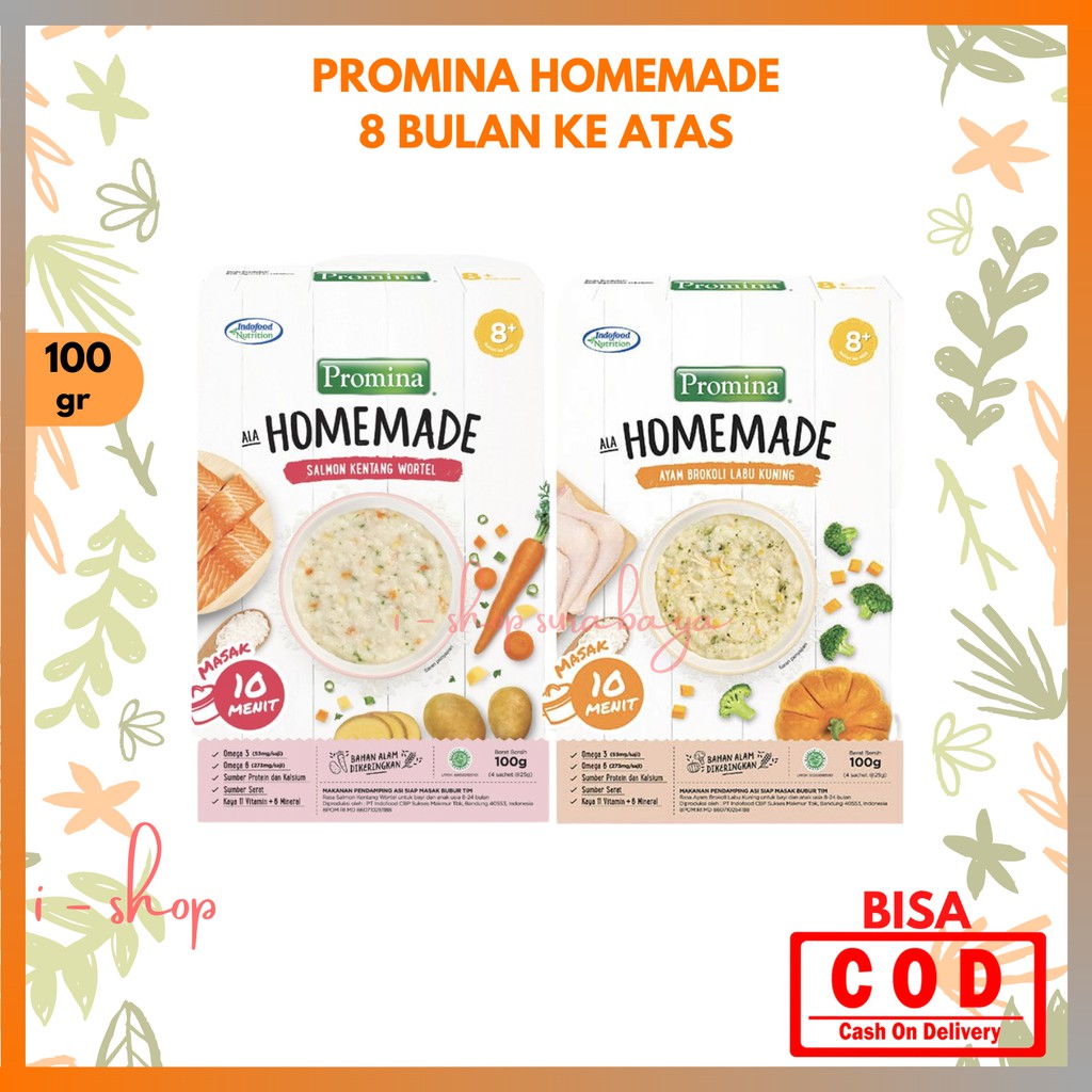 Promina Homemade Bubur Bayi 8 Bulan / MPASI Bayi 8 Bulan / Bubur Bayi Sehat / MPASI Terbaik