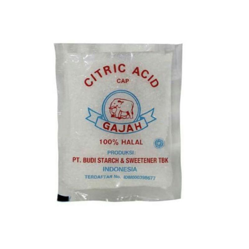 Citric Acid Cap Gajah 50gr / Asam Citrun Sitrun Zuur Pemutih Pembersih