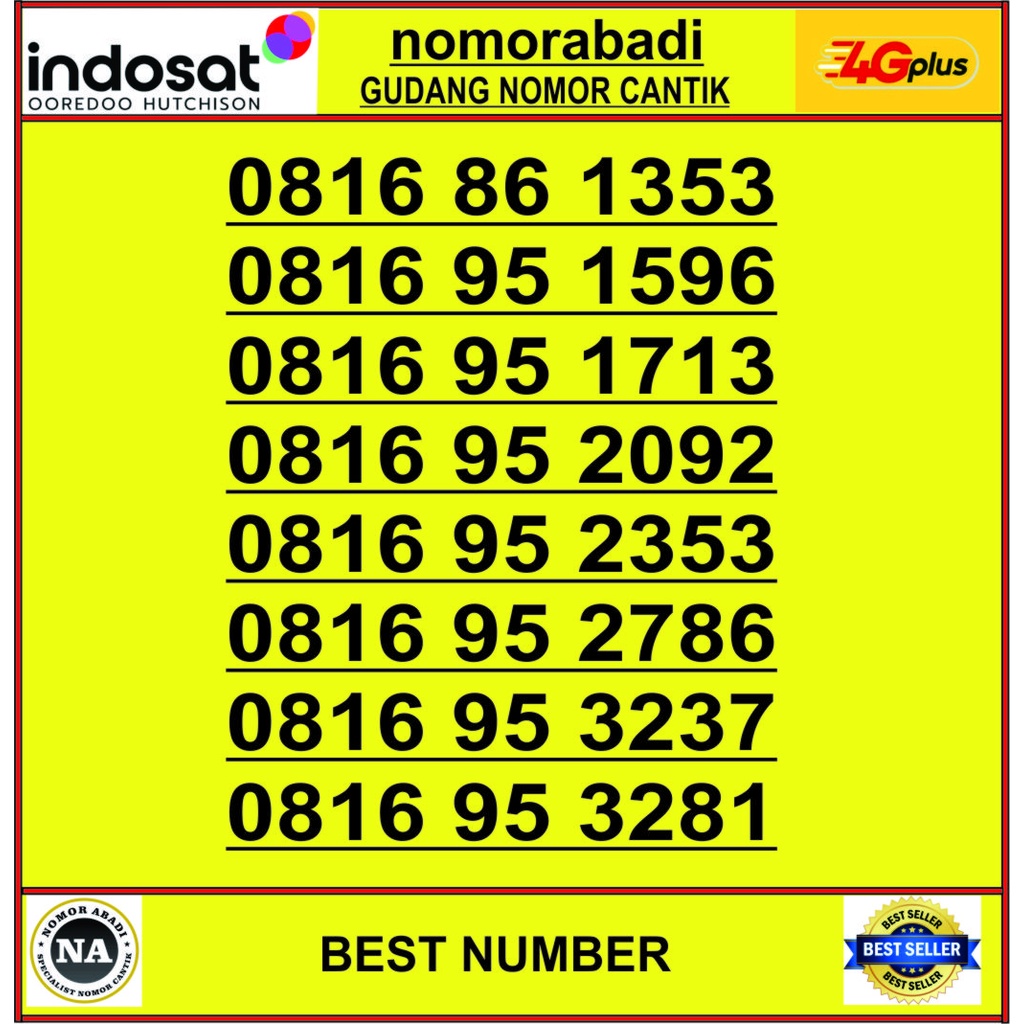 NOMOR CANTIK INDOSAT 4G 10DIGIT H550