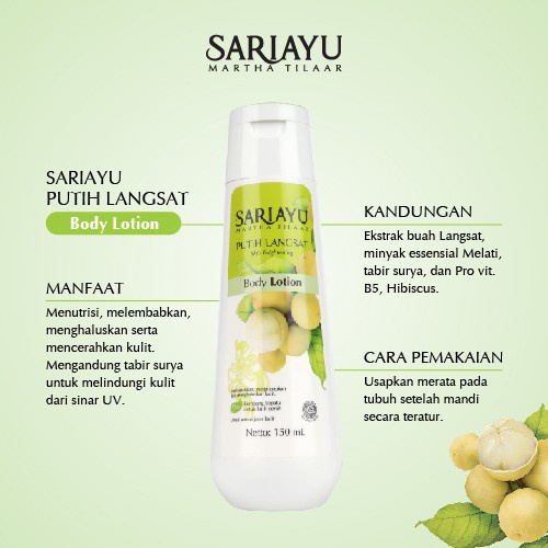 Sariayu Putih Langsat Body Lotion New 150mL