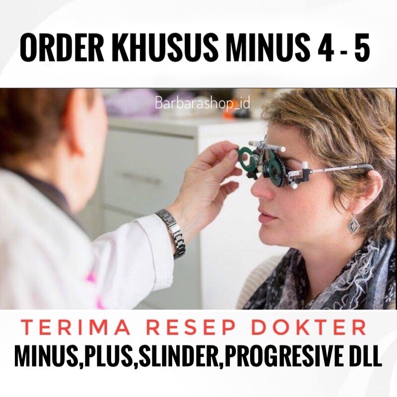 CUTOM KACAMATA MINUS 4 HINGGA 5 CUSTOM LENSA OPTIK