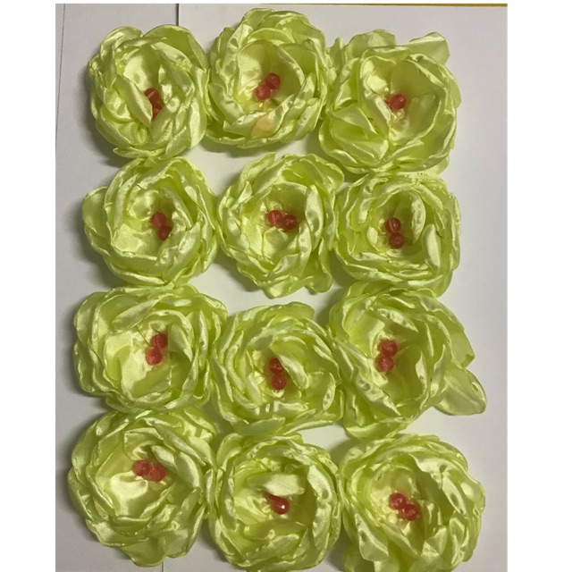 

Aksesories bunga kain 12bh kuning stabilo