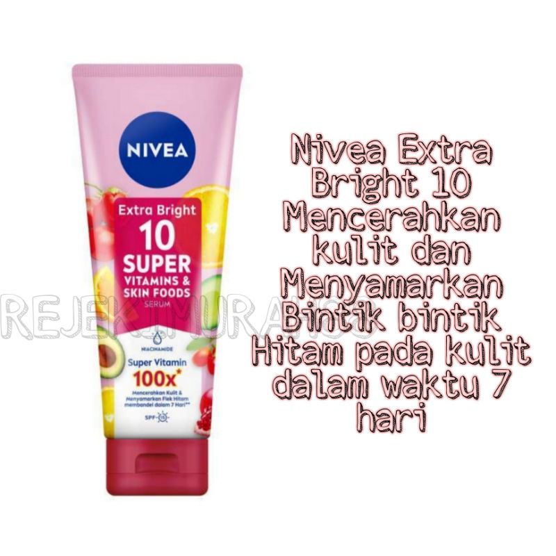 Nivea Extra Bright 10 Body Serum/Body Lotion Terbaru 180ml