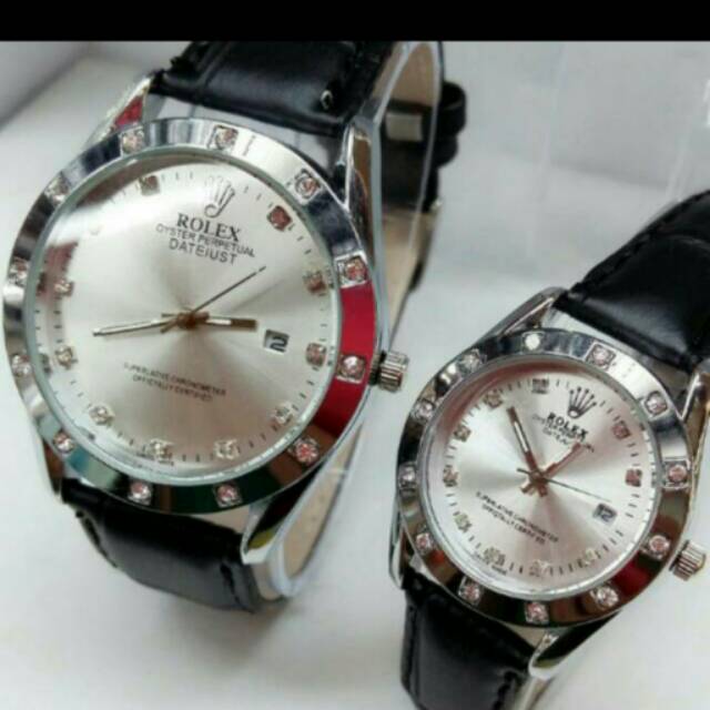 Jam Rolex Couple Leather * PROMO *