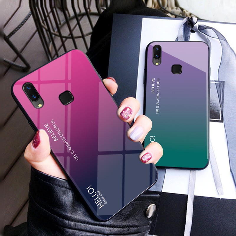 Vivo Y93 With Fingerprint Hole Casing Glossy Desain Kaca