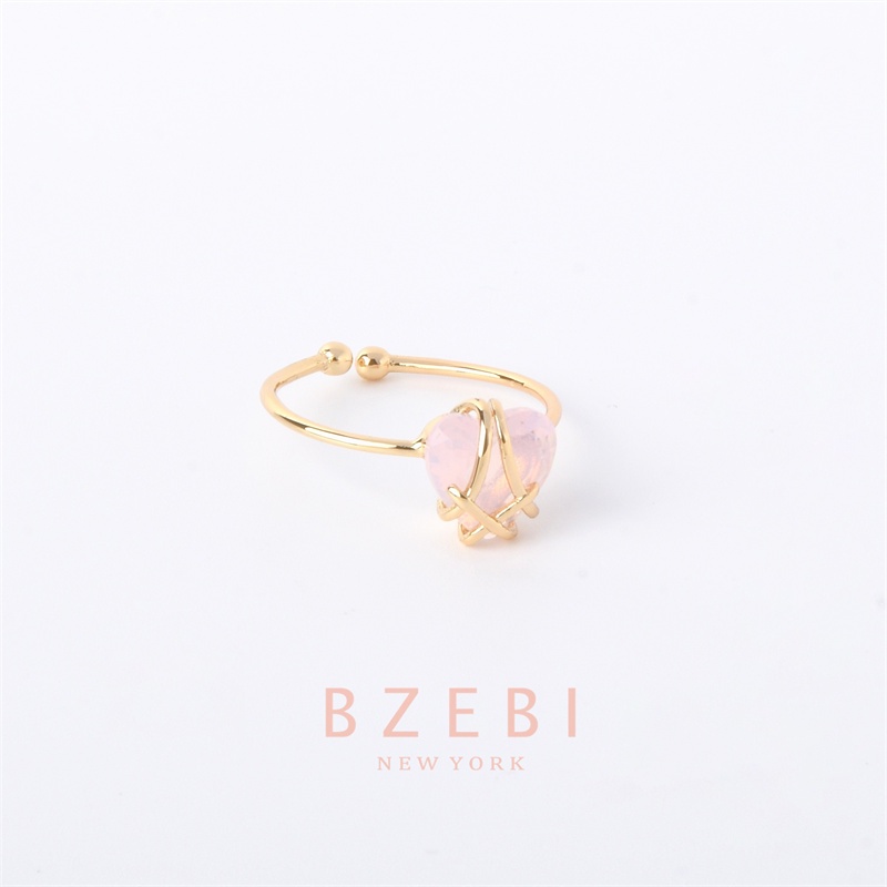 Bzebi Cincin Emas Barbie Diamond Castle 18k Bentuk Hati Pink 916 Dapat Disesuaikan Dengan Kotak Eksklusif 406r-1