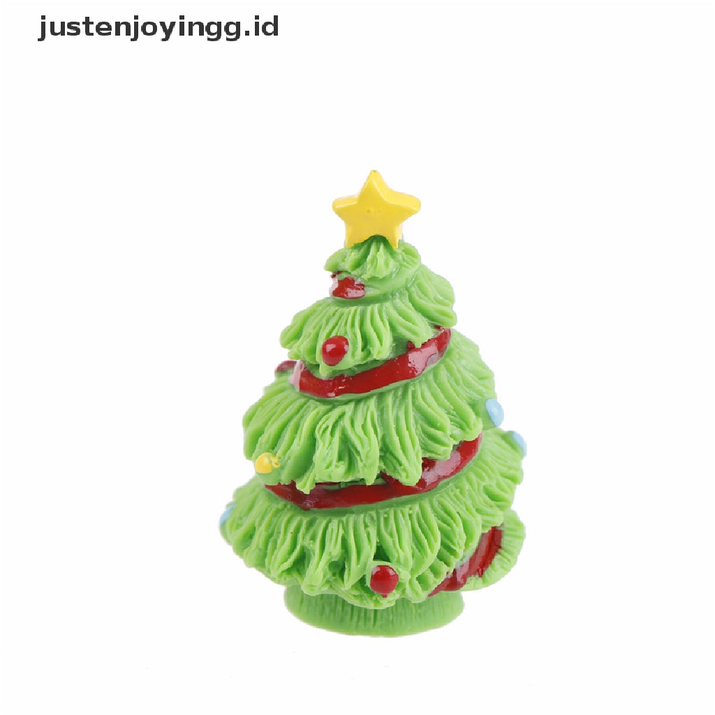 // justenjoyingg.id // 2pcs Christmas Tree Miniature Figurine Dollhouse Garden Decor Micro Landscape ~