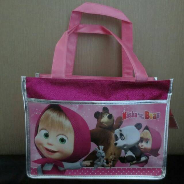 Masha n the bear tas jinjing tas sekolah