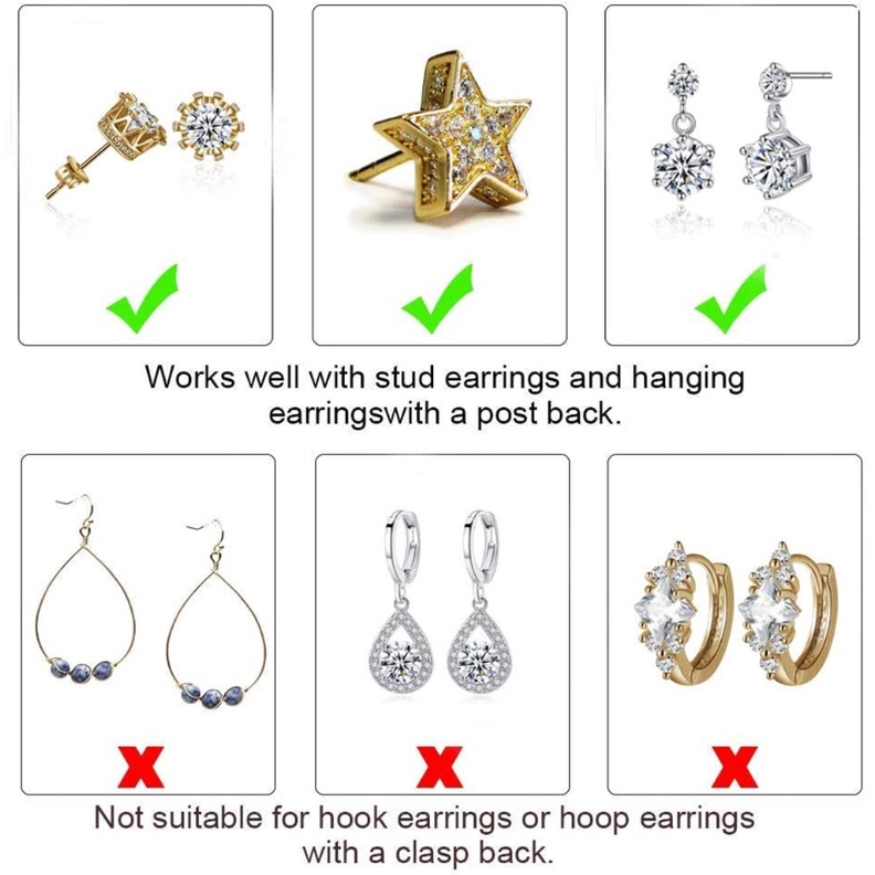 SIY  Personalized Earring Backs for Droopy Ear Earring Lifters Heavy Earring Lifter Back Earlobe Secure Accessories for Women