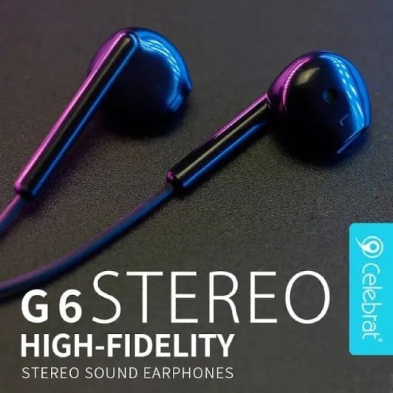 HF HEADSET EARPHONE HANDSFREE STEREO SUPER BASS CELEBRAT G6