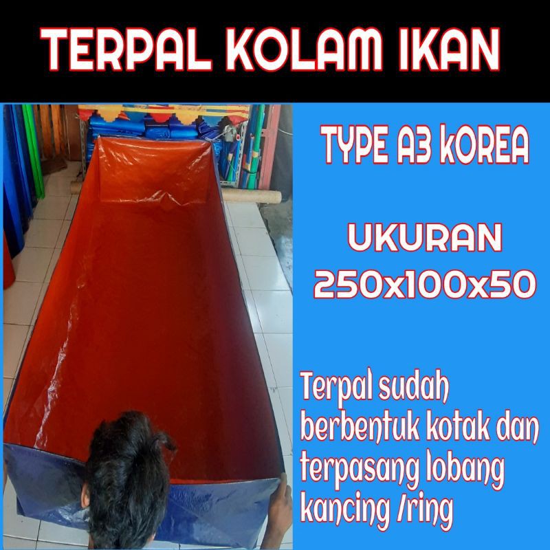 Terpal kolam ikan 200x100x50 3pcs A3 kOREA