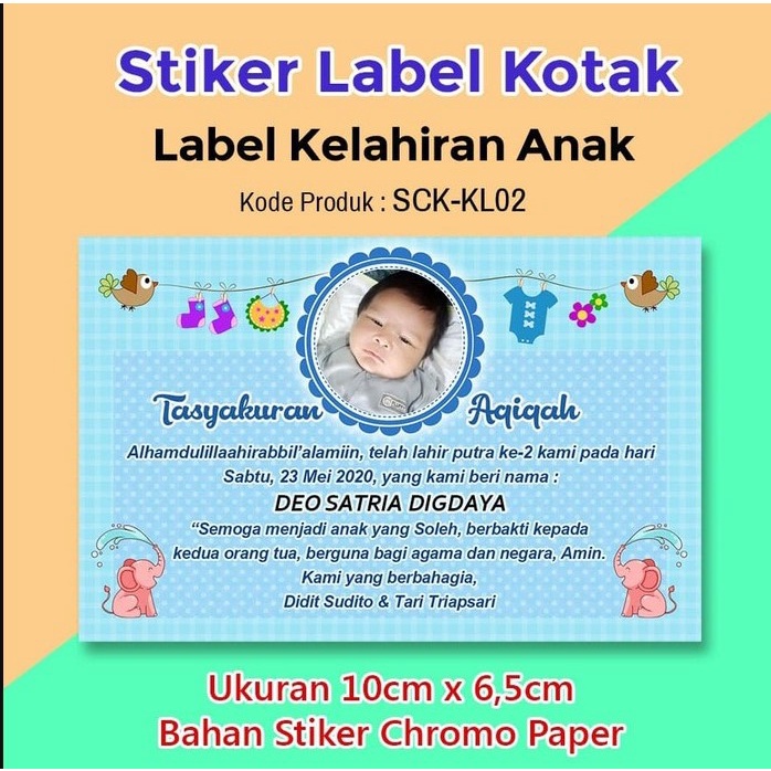 

STICKER SYUKURAN AQIQAH / STICKER NASI BOX / STICKER SYUKURAN LAHIRAN ANAK