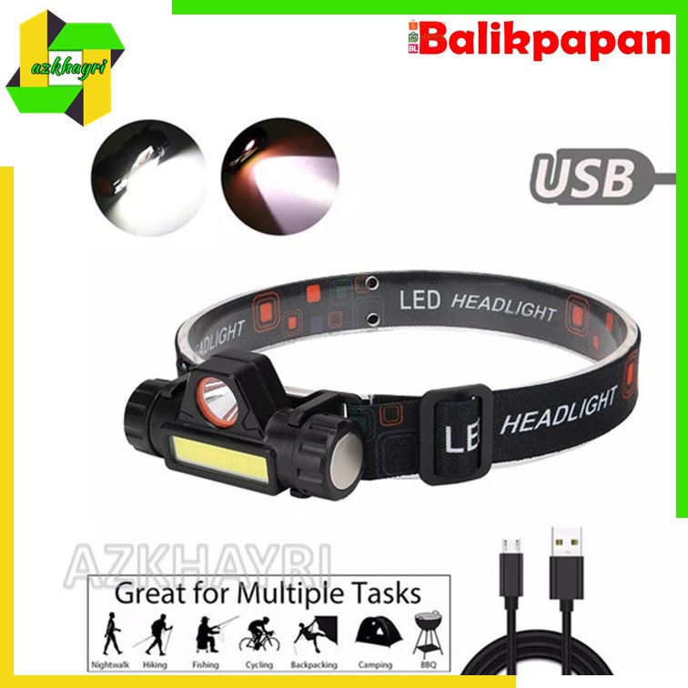 Senter Kepala Cas Magnet LED COB Rechargeable Headlamp Sorot Mini 1922 7802