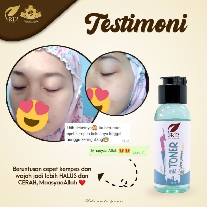 TONER BHA SR12 Eksfoliasi eksfoliater kulit beruntus dan jerawat