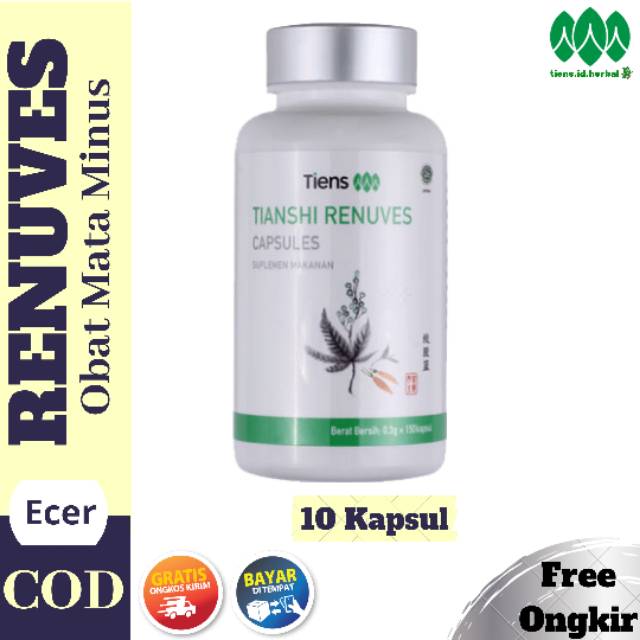 TIENS OBAT MATA MINUS SILINDRIS, KEMASAN ECER 10 KAPSUL RENUVES