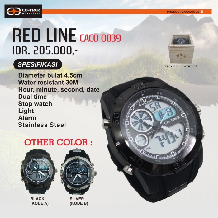 Jam Tangan Pria Digital Analog / Co-trek Watch Red Line Terlaris