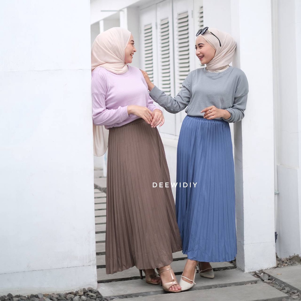 BEST SELLER ROK PLISKET PAYUNG PREMIUM / ROK PLISKET MURAH / SIMPLY PLEATS SKIRT DEEWIDIY