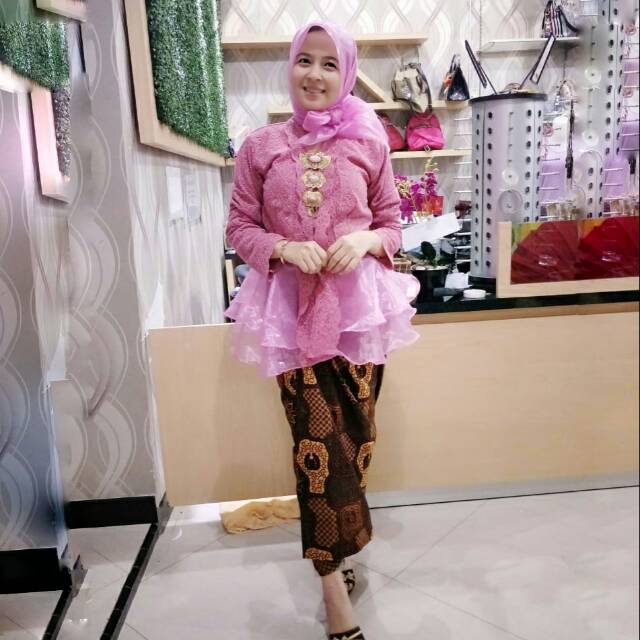 Kebaya anak alexa modern baby bayi remaja couple ibu muslim bahan brukat lapis furing