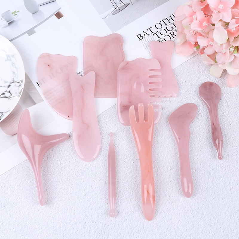 (LUCKID) Alat Pijat Gua Sha Bahan resin Sintetis Untuk Wajah / Tubuh