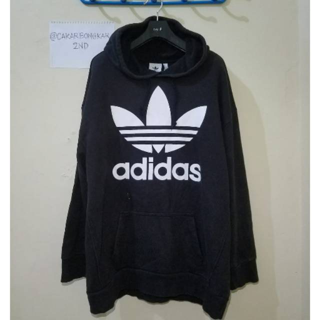Hoodie Adidas Trefoil White Tag - Black