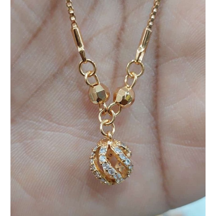 Kalung + liontin emas muda kadar emas 35% , kalung dewasa kalung liontin aksesoris perhiasan wanita 