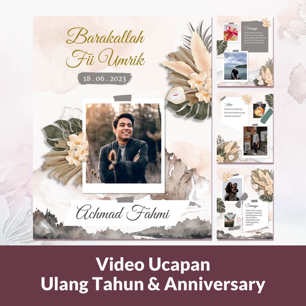 Video Ucapan Anniversary atau Ulang Tahun Premium Kekinian Template 09