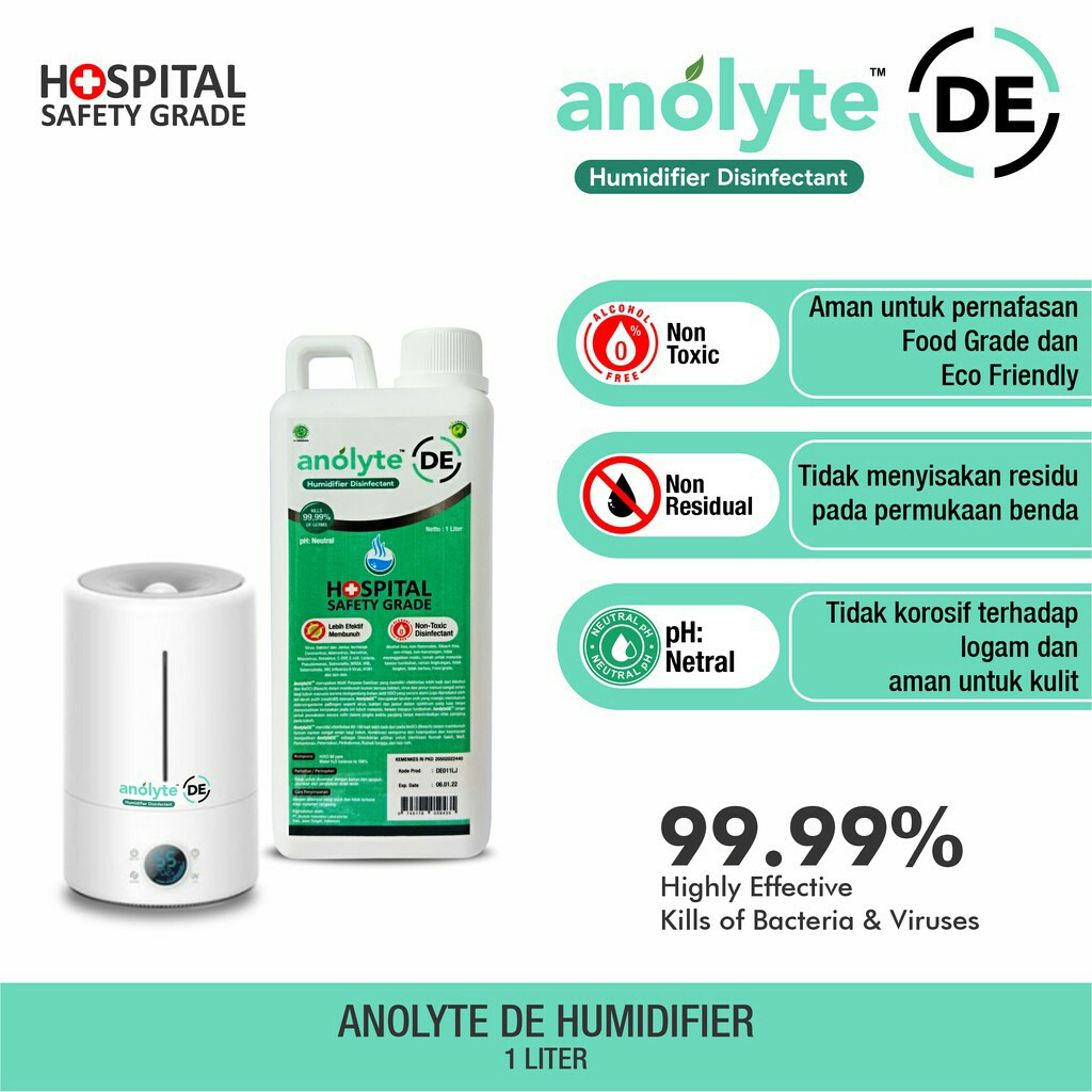 Disinfektan Humidifier diffuser Air Purifier Airborne Disinfectant  1 Liter AnolyteAnolyte DE HU