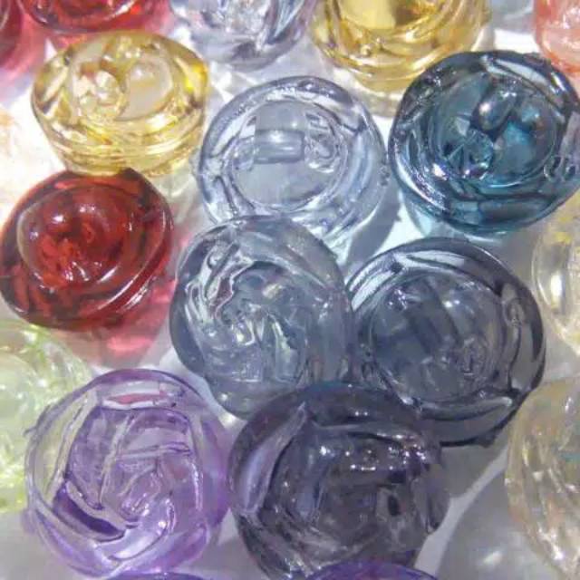 Kancing Baju/Kancing Kristal Mawar Ukuran 12mm/Kancing Hias Isi 144Pcs