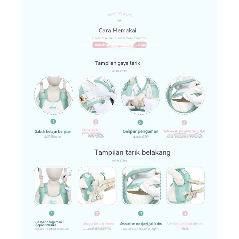 【Debora Mall】Alat Bantu Jalan Bayi  Premium Baby Walker Belt Sabuk Pengaman Dorongan Bayi Belajar Jalan Impor Terbaru