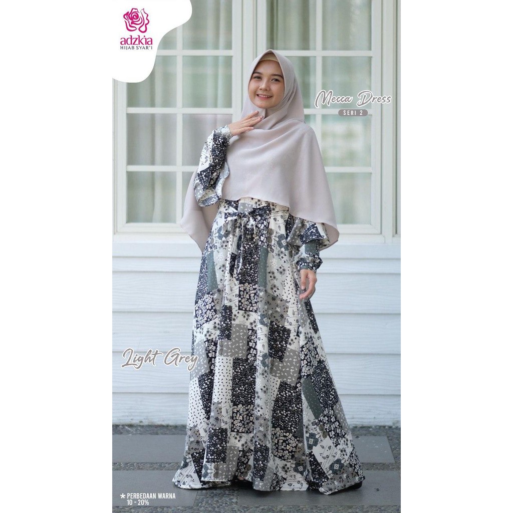GAMIS MECCA DRESS SET SYARI BY ADZKIA HIJAB GAMIS TERBARU GAMIS JUMBO BUSANA MUSLIMAH