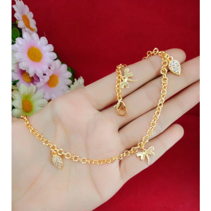 gelang kaki dewasa perhiasan wanita terbaru emas muda