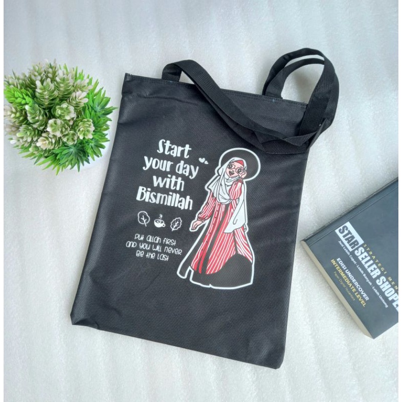 Totebag Wanita Pakai Resleting Totebag Gadis Tas Sekolah dan Kuliah