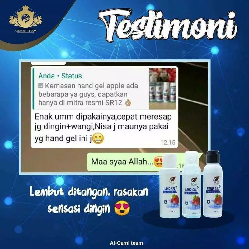 Hand Gel Apple SR12 / Hand Sanitizer Gel Pump 500 ml / Kandungan Standar Kesehatan dan BPOM