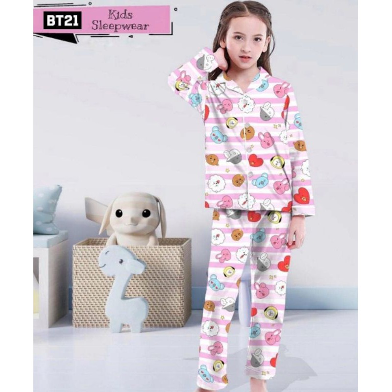 Piyama anak karater BT21 baju tidur BT21 baju tidur anak BT21