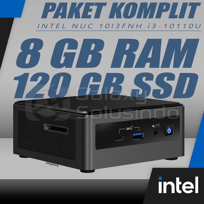 PAKET Intel NUC Kit NUC10i3FNH / 10i3FNH Mini PC + RAM 8GB + 120GB SSD