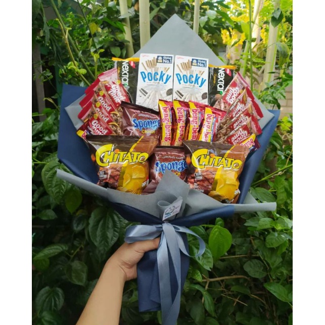 (B) Buket Pocky Cookies and Cream keren Terjangkau/paket/bingkisan Snack Ulang Tahun/Ultah/ Wisuda/Kado/Hadiah