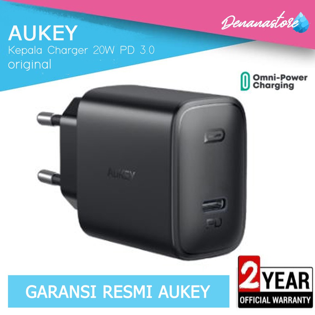 ADAPTER CHARGER 20W ULTRA COMPACT WALL CHARGER HANDPHONE AUKEY PA-F1S PD 3.0 FOR IPHONE 12 ORIGINAL