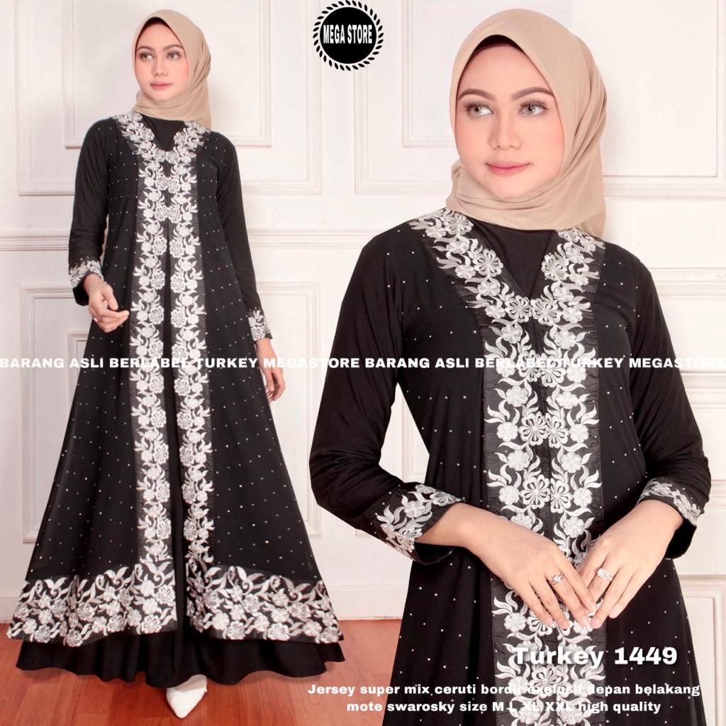 TURKEY ABAYA HITAM ORIGINAL MEGA STORE 1357 1445 1451 1452 1435 1437 1354 1358 1356 1351 1352 1353