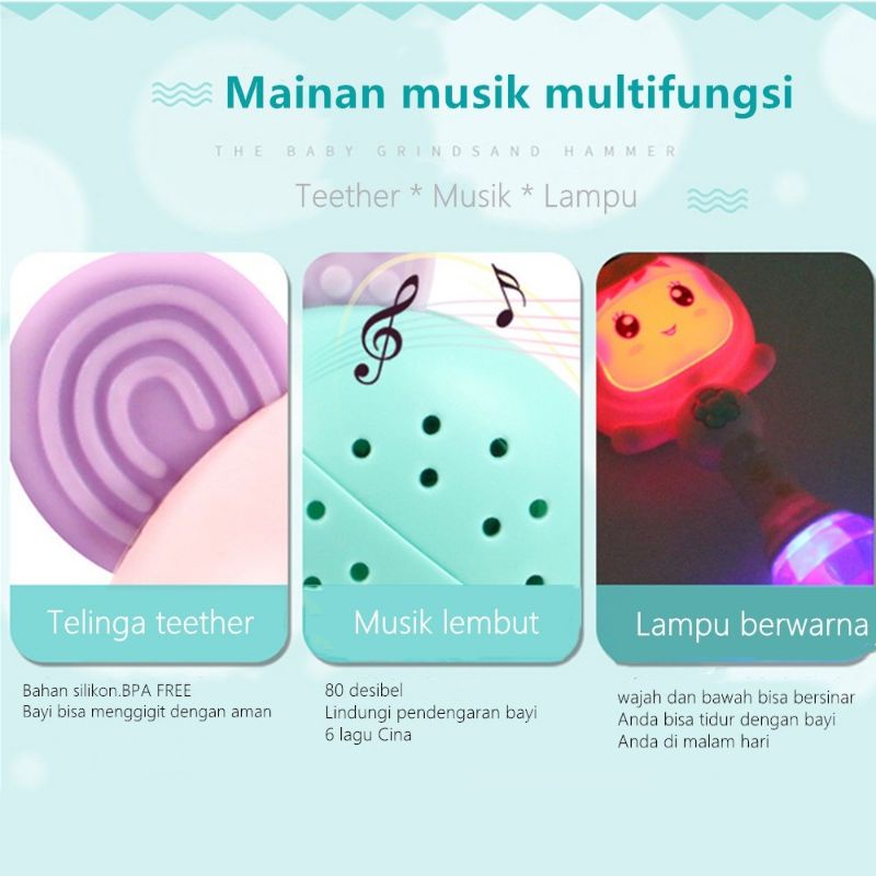 Baby rattle stick musical electric / Mainan genggam kerincing gigitan bayi ada lagu lampu