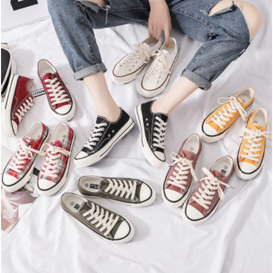 Sepatu Kanvas Wanita Korea Style Warna Warni Women Canvas Shoes SP026